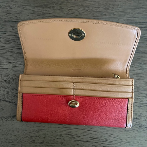 🇺🇸♥️VETS DAY SALE🇺🇸Coach Blueand Red Leather Wallet - Picture 2 of 6